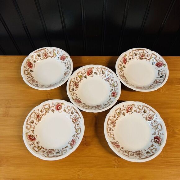 5 Johnson Brothers INVERNESS Windsor Ware Fruit Berry Ice Cream Cereal Bowl Vntg - Picture 3 of 11